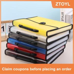 【ZTOYL】 Công Suất Lớn Không Thấm Nước Tập Tin Thư Mục Trong Suốt Nút Bấm Nhựa Dữ Liệu Tài Liệu Túi Túi Lưu Trữ Văn Phòng Nguồn Cung Cấp