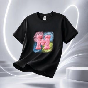Mens Plus Size Knit Letter H Graphic T-Shirt Short Sleeve Crew Neck Casual Top OM283