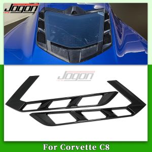 Cornerr 2PCS Carbon Fiber For Corvette C8 Coupe Z51 Z06 2020-2025 Exterior Car Rear Roof Engine Window Side Hatch Vent Panel Cover Trim 9R3H1