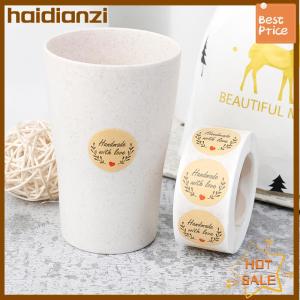 haidianzi สติกเกอร์ขอบคุณ500ชิ้นป้ายสติกเกอร์กระดาษทรงกลมสำหรับตกแต่ง