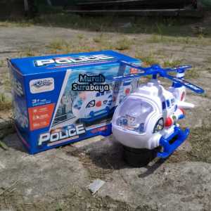 Mainan Anak Helikopter Super Police Ada Lampu LED 777 27 | Kemasan Kardus Mainan Edukasi Helicopter Electronic Bump And Go Bisa Berjalan Menggunakan Baterai Mainan Cocok Untuk Anak Cowok