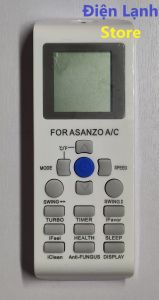 Remote máy lạnh Asanzo. ( Tặng kèm cặp pin).