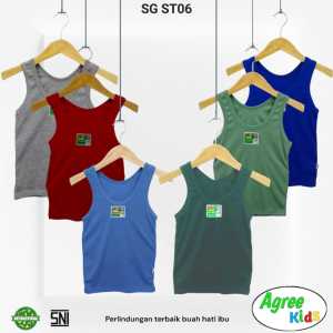 [3 pcs] SINGLET ANAK WARNA POLOS | KAOS DALAM AGREE KIDS ST06 WARNA l SINGLET ANAK