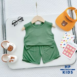 KIM092 Bộ ba lỗ trơn (10-26kg) bảng màu mới Minky Mom vải thun lạnh mềm mát cho bé yêu