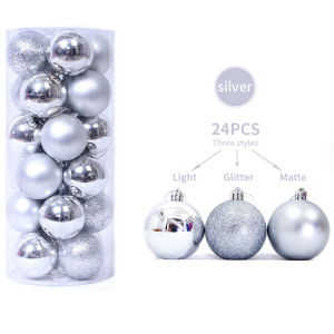 24Pcs Creative Christmas Balls Christmas Decoration Balls Christmas Gift Plastic Matte Balls 3cm/4cm