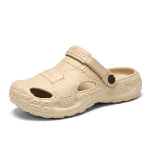 Man EVA Sandals Thick Bottom Non-slip Ultralight Big Size 40-49 Home Beach Slippers Black Grey Khaki