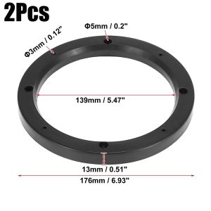 ALLLUCK 4/5/6.5 Inch Speaker Spacer Pad Black Plastic Speaker Adapter Ring Durable Universal Speaker Spacer Ring For Autoradio
