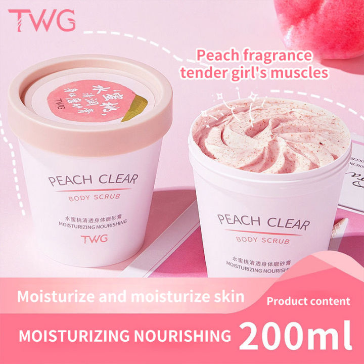 Body Scrub Moisturizing Nourishing Exfoliating Peach Clear Body Scrub