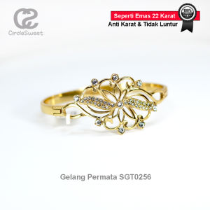 Gelang Permata Wanita SGTSGT0256 Desain Elegan - Anti Karat & Anti Luntur - Aksesoris Perhiasan Wanita Mewah