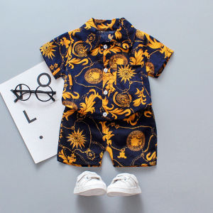 koepope Boys Shirt Suits Baby Boy Clothes 0-5 Years Child Print Shirt  Shorts Set of Kids Fashion Shirt