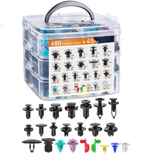 680pcs Car Fastener Clip Kit Fender Rivet Clips Auto Body Push Retainer Pin Rivet Bumper Door Trim Panel Retainer Repair