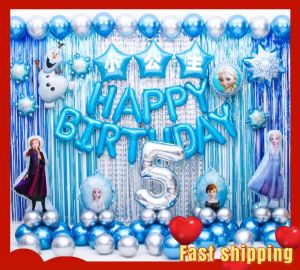 Frozen Balloon Elsa Anna Princess Aluminum Foil Theme Snowflake and Olaf Babies Kids Birthday PartY