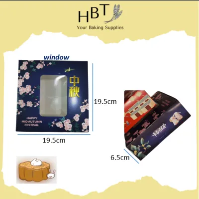 4 Cavity Mooncake Box Packaging Gift Box ( WINDOW and NON-WINDOW ) 125G-150G 5PCS / MOONCAKE LAMINATE NON-WOOVEN BAG 5PCS SAKURA PINK / RED PEONY / DARK BLUE