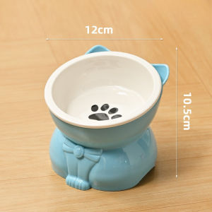 SKISOPGO ชามอาหารแมวเซรามิก ชามน้ำแมว ชามอาหารแมว แบบเอียง สําหรับสัตว์เลี้ยง สุนัข แมว ชามแมวยกสูง