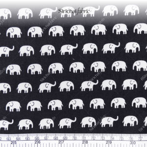 ผ้าคอตต้อน 100% ลายช้างน้อย หน้ากว้าง 45 นิ้ว ผ้าเมตร ผ้าหลา