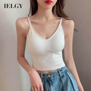 IELGY Bottoming shirt Outer wear Korean version Womens Slim fit All-match Camisole Knitting Comfortable Top