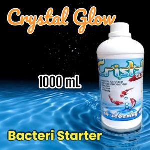 CRYSTAL GLOW 1L | Penjernih Kolam | Bakteri Starter & Probiotik Pengurai Amonia untuk Kolam Ikan Koi