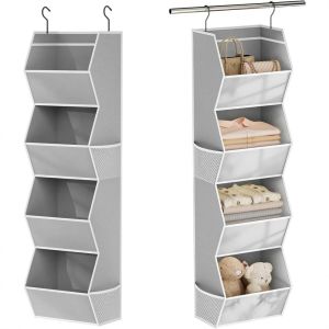 OUREAL Vải không dệt Giá treo quần áo trong tủ Chống chảy xệ 4 tầng Thùng chứa đồ Bền bỉ Có thể gấp gọn. Kệ đựng đồ trong tủ quần áo dành cho việc sắp xếp đồ trong tủ quần áo