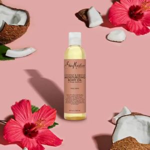 SheaMoisture Massage Oil Illuminating Coconut & Hibiscus 2-Pack – Glow Up Essentials 8 Oz Ea
