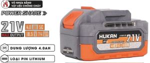Máy bơm lốp xe dùng Pin 21V Hukan G2-BHP2120 đồng hồ báo áp suất có cổng tẩu áp suất 120PSI chính hãng hukan