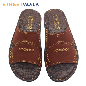 Streetwalk Footwear Marikina Made Leather Sandals and Hand Crafted & Stitched Slip On Leather Flat Sandals Casual Nubuck Leather Sandals for Men Fashion Leather Slippers and Sandals For Men Adults Balat Brown Sandals na Tahi on Sale (Item code: MDS-22)