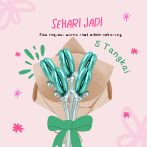 Buket Balon Bunga Tulip Tambahan Wrapping / Flower Buket Balon Viral / Kado Gift Wisuda Graduation Ulang Tahun Anniversary / Gift Lucu / kado ulang tahun cewek / Buket Bunga / Set