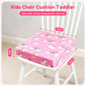 Luxerest Kids Booster Seat Cushion For Dining Chair Thick Booster Pad With 2 Adjustable Straps For Toddler