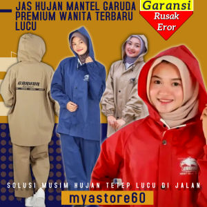 Setelan Stelan Jas Mantel Hujan Atasan Bawah Celana Cewek Cewe Perempuan Wanita Dewasa Tebal dan Anti Lucu Premium