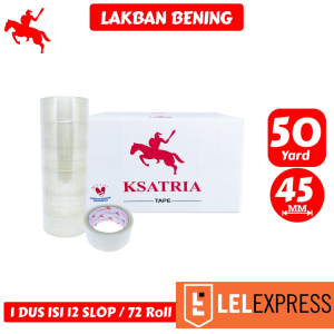 [TERMURAH] KSATRIA Tape Lakban Bening 45MM* 50 Yard -Dus