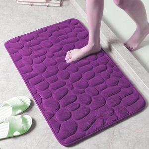 BETTERFORM Washable Water Absorption Carpets Bathtub Bath Mat Cobblestone Embossed Floor Rug Doormat