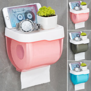 Believe Creative Toilet Paper Holder Wall-Mounted Waterproof Covered Tissue Roll Box Bathroom Storage Box Free Punching