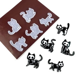 Năm syles Kitten đồ trang trí đúc nhựa khuôn silicon người phụ nữ Keychain Mặt dây chuyền trang trí khuôn cho thủ công tự làm