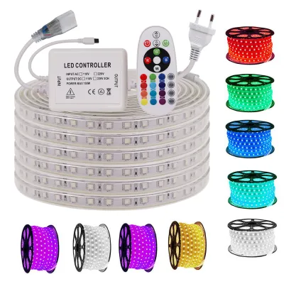 RGB LED Strip Light 220V Waterproof Cove Light Led Strip with Bluetooth App Control Backlight Light Decoration Light for Ceilingstrip light for cove lightcob lights for ceiling setstraight light led