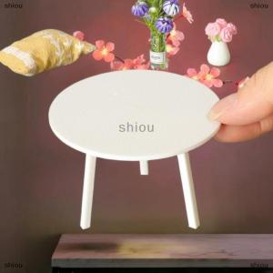 [COD] shiou 1 Piece Dollhouse Miniature trắng vòng Bảng Mô hình mô phỏng đồ nội thất trang trí DIY phụ kiện đồ chơi