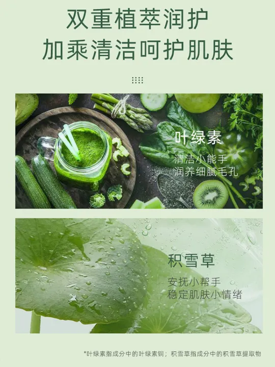 ZIB Facial Cleanser 叶绿素氨基酸细嫩洁面泥乳温和洗面奶女男士 | Lazada