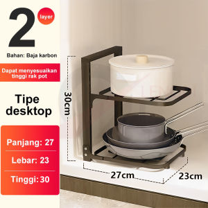Wastafel Dapur Di Bawah Rak Rak Pot Kabinet Atas Rak Panci Multi Fungsi Rak Panci/Fungsi 2/3/4Tingkat Rak Multifungsi