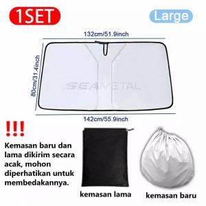 SEAMETAL Payung Pelindung Anti Panas Mobil Kaca Depan / sunshade front mobil/Ukuran terbuka 142x80cm