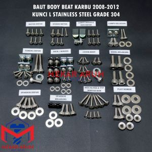 Baut Body Honda Beat Karbu Beat Old 2008-2012 Kunci L Stainless Steel Asli