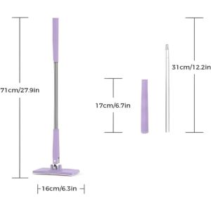 TAILI Self-absorbing Mini Mop Auto Face Towel Replacement Mop Mini Hands-Free Mini Mop with 360°Rotating - Purple