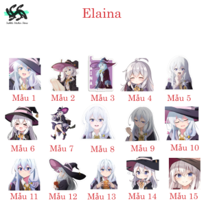 Hành trình của Elaina - Set 10/15 Sticker Elaina Anime/light novel Majo no Tabitabi / The Journey of Elaina chống nước chống xước