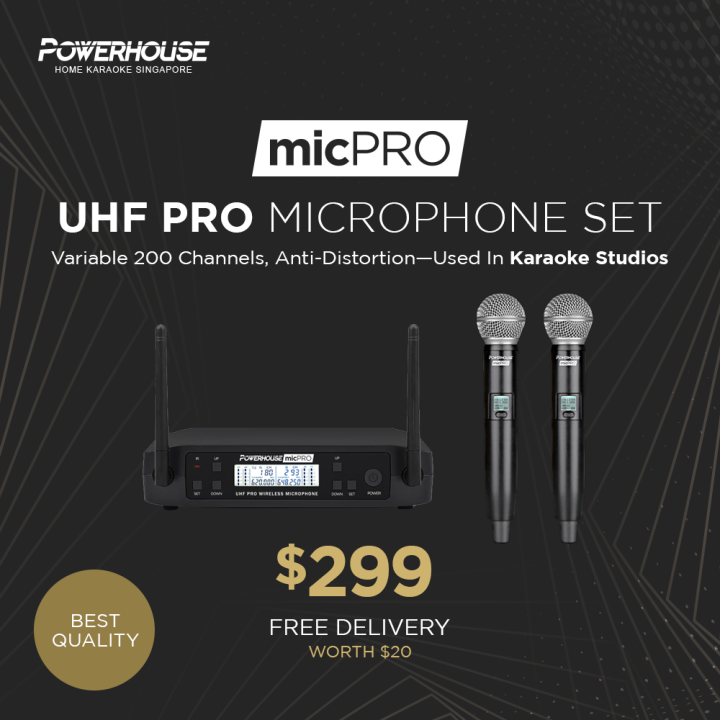 SG Seller Powerhouse micPRO UHF Home Karaoke Wireless Microphone