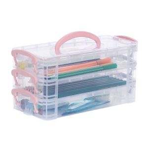 OURTOUR 3/6-layer Paintbrush Box Color Watercolor Watercolor Storage Cartoon Detachable Plastic Box Student