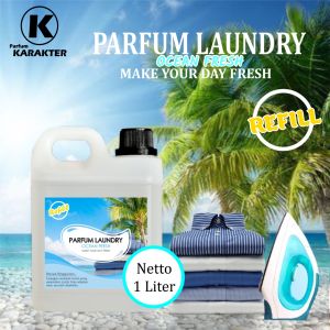 Parfum Laundry Aroma Ocean Fresh | Peawngi Laundry Pakaian Untuk Setrika Wangi Segar | Uk 1 Liter | Bisa Cod