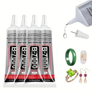 B-7000 Universal Super Glue 0.51oz Clear Glue Multi-purpose Glue DIY Phone Screen Decoration Acrylic Diamond Ornament Semi-fluid Strong Adhesive Waterproof Universal Glue B7000 Glue