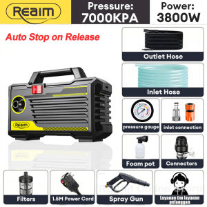 REAIM 4800W High Pressure Washer Water Jet Cleaner Portable Power Sprayer Car Wash Machine 220V for Home Outdoor Cleaning