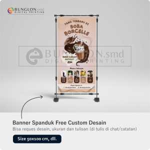 PRINT CETAK SPANDUK BANNER BOBA COKLAT CUSTOM DESAIN