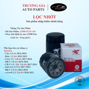 [ZYC] Lọc nhớt (dùng chung từ đời 2015-2025) cho xe Honda City Civic Crv Brv Hrv Brio Jazz Accord (Mã: 15400-PLM-A01)