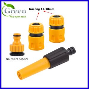 Bộ Vòi Rửa Xe Tưới Cây Thẳng Vàng Đa Năng 4 Món Kết Nối Nhanh