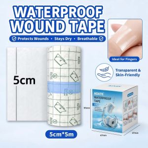 5M Waterproof Sterile Transparent PU Film Wound Dressing Medical Tape Adhesive Anti Allergic Fixation Surgical Tape for Tattoo Aftercare Protection
