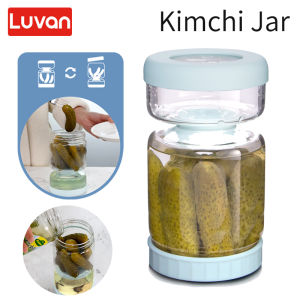 1000ml Glass Pickles Kimchi Jar Food Storage Kitchen Fermentation Organizer Dry and Wet Dispenser Container Olives Separator Jug2026